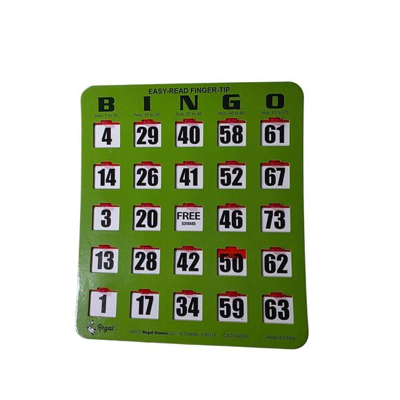 Set of 18 Green BINGO Heavy Duty Easy Read 8"x 9" Jumbo Shutter Slide - Picture 1 of 7
